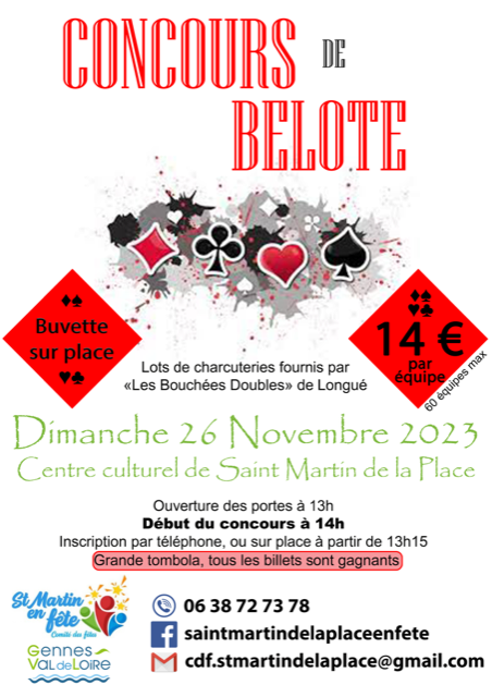 Concours de belote - Saint-Martin-de-la-Place (49)