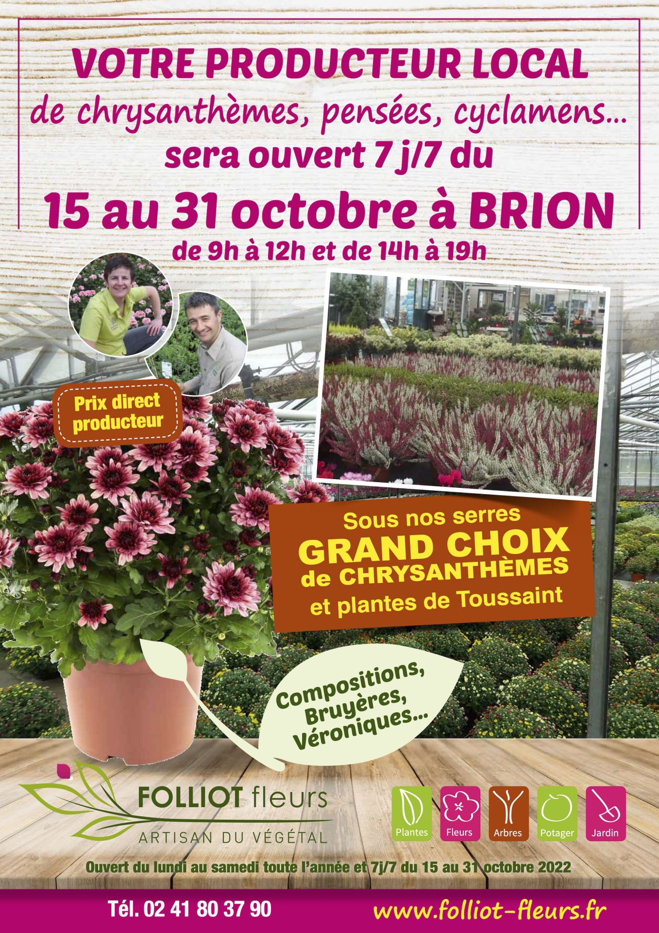 Offre de la Toussaint - Folliot Fleurs - Brion (49)