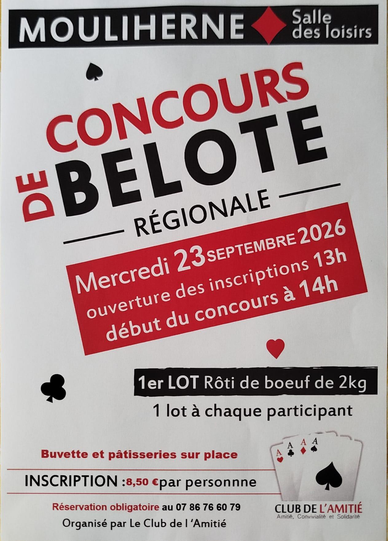 Concours de belote régionale - Mouliherne (49)