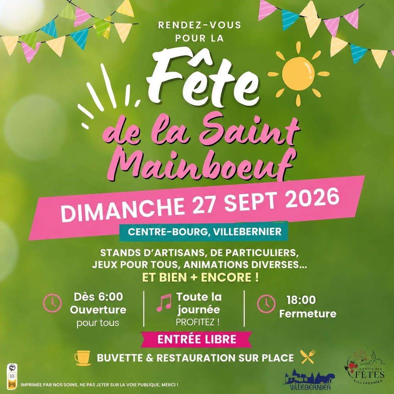 Fête de la Saint-Mainbeuf 2026 - Villebernier (49)